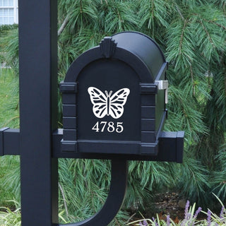 Butterfly House Number White Mailbox Vinyl Decal