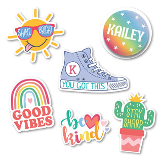 Good Vibes Personalized Die-Cut Sticker Set