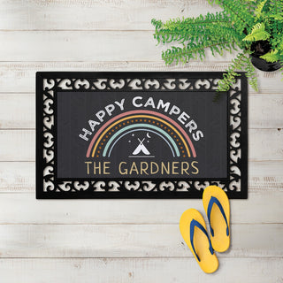 Happy Campers Insert and Ornate Rubber Doormat Frame