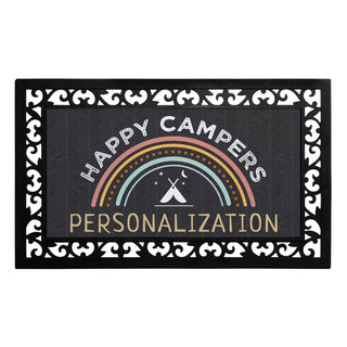 Happy Campers Insert and Ornate Rubber Doormat Frame