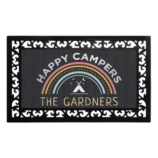 Happy Campers Insert and Ornate Rubber Doormat Frame