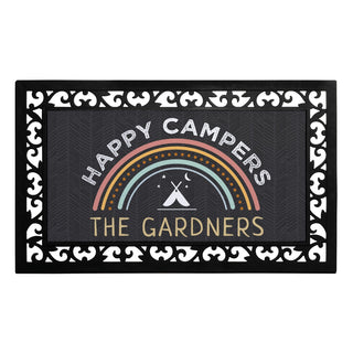 Happy Campers Doormat Ð 12x27 Inch Entry Mat  with Rubber Frame