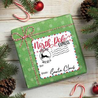North Pole Air Gift Sticker - Set of 12
