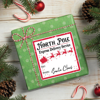 North Pole Air Gift Sticker - Set of 12