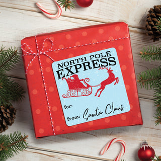 North Pole Air Gift Sticker - Set of 12