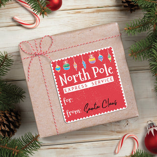 North Pole Air Gift Sticker - Set of 12
