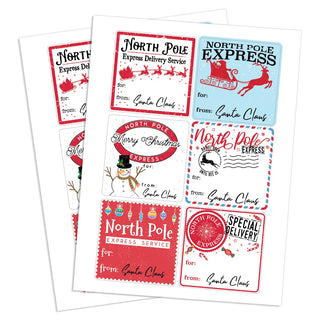 North Pole Air Gift Sticker - Set of 12