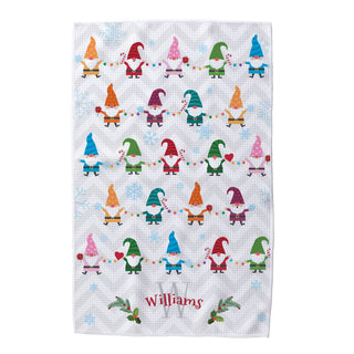 Gnome Pattern Personalized Waffle Tea Towel