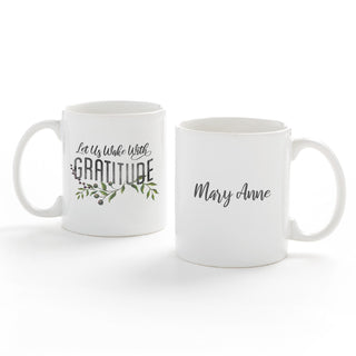 Wake with Gratitude Personalized White Coffee Mug - 11 oz.