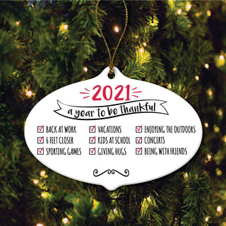A Year to Be Thankful-2021 Ceramic Ornament