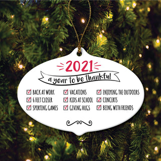 A Year to Be Thankful-2021 Ceramic Ornament 