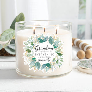 Grandma is Everything Personalized 3 Wick Candle