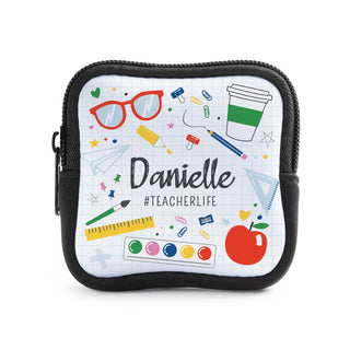 Teacher Life Personalized Square Pouch