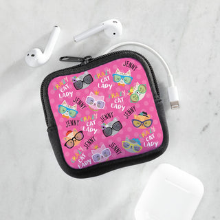 Crazy Cat Lady Personalized Square Pouch