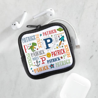 Name & Initial -Primary Personalized Square Pouch