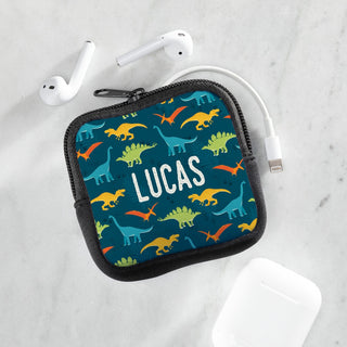 Colorful Dinosaurs Personalized Square Pouch