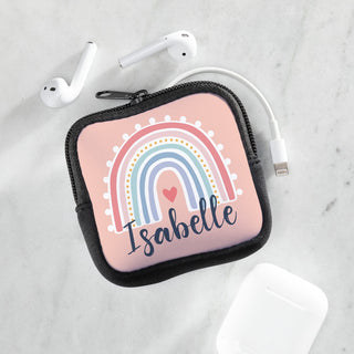 Boho Rainbow Personalized Square Pouch 