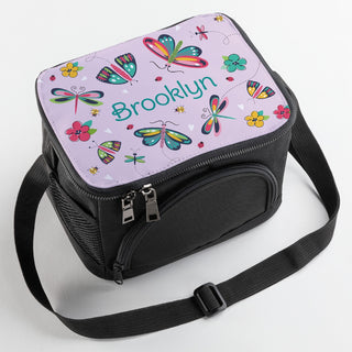 Butterflies Personalized Lunch Bag with Shoulder Strap