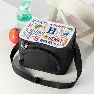 Name & Initial Primary Lunch Bag with Shoulder Strap