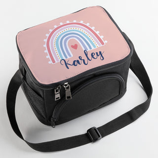 Boho Rainbow Personalized Lunch Bag with Shoulder Strap