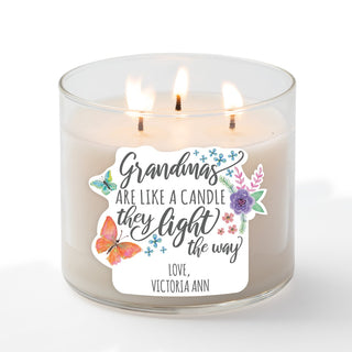 Grandmas Light The Way Personalized 3 Wick Candle