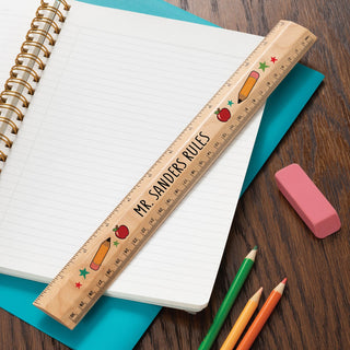 Teachers Rule Personalized Wood Ruler 