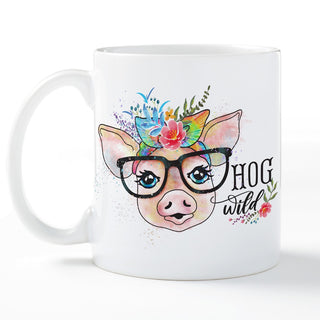 Hog Wild Piggy Personalized White Coffee Mug - 11 oz.