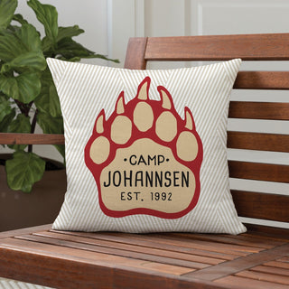 Camp Bear Paw Throw Pillow