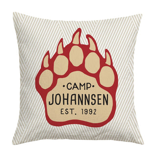Camp Bear Paw Throw Pillow