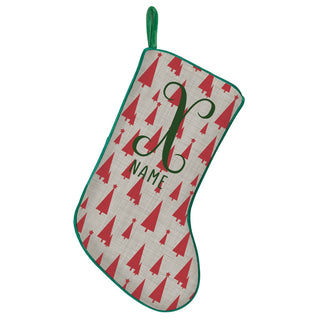 Vintage Trees Initial Green Trim Stocking