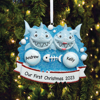 Shark Couple Personalized Ornament