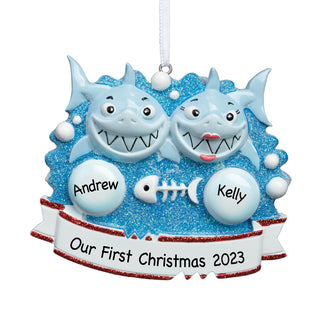 Shark Couple Personalized Ornament