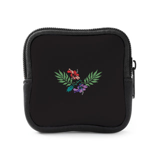 Flower Design Monogram Square Pouch