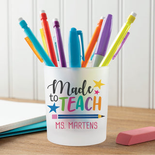 Made to Teach Personalized Frosted Glass Pencil Holder