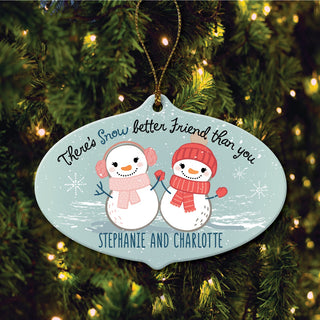 Snow Better Friend Personalized Ceramic Oval Ornament