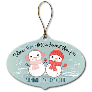 Snow Better Friend Personalized Ceramic Oval Ornament