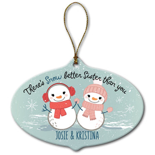 Snow Better Sister Personalized Ceramic Oval Ornament