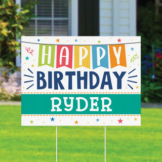 Happy Birthday Aqua Personalized Sign