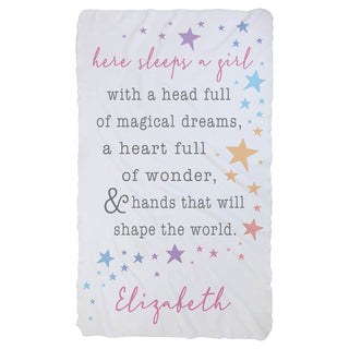 Here Sleeps A Girl Personalized Fuzzy Throw Blanket