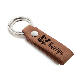 Manicurist Nail Polish Icon Camel Leatherette Key Ring