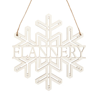 Family Name Snowflake Wood Door Hanging