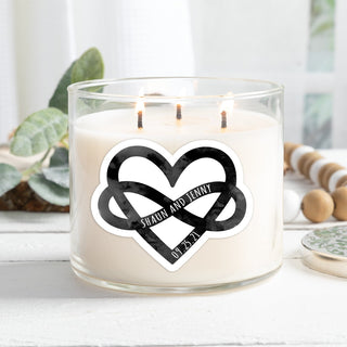 Love Infinity Heart Personalized 3 Wick Candle
