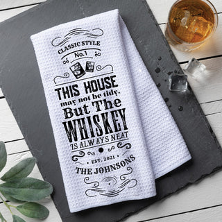 The Whiskey is Always Neat Waffle Tea Towel
