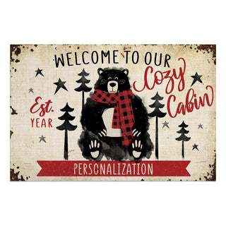 Welcome To Our Cozy Cabin Personalized Doormat - 18x27 Inch, 1/4" Thick