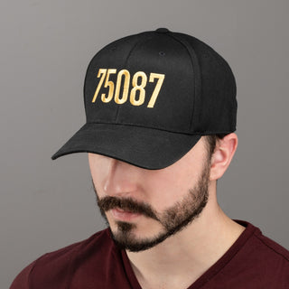 Zip Code Personalized Black Snap Back Trucker Hat 