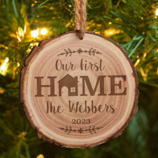 Our First Home Bark Ornament