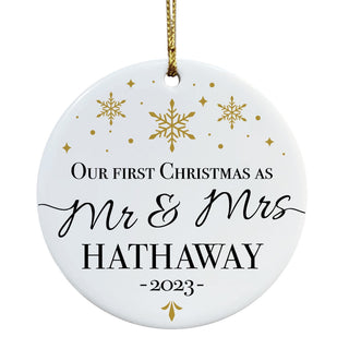 First Christmas as Mr. & Mrs. Ceramic Ornament