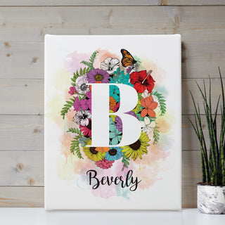 Floral Butterfly Personalized 16x20 Canvas