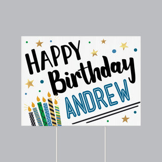 Happy Birthday Candles Personalized Yard Sign