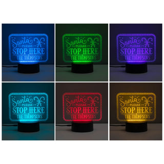Santa, Stop Here! Personalized Acrylic LED Night Light